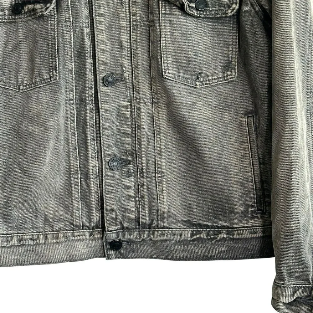 AllSaints Bohmer denim jacket L Distressed Washed Black